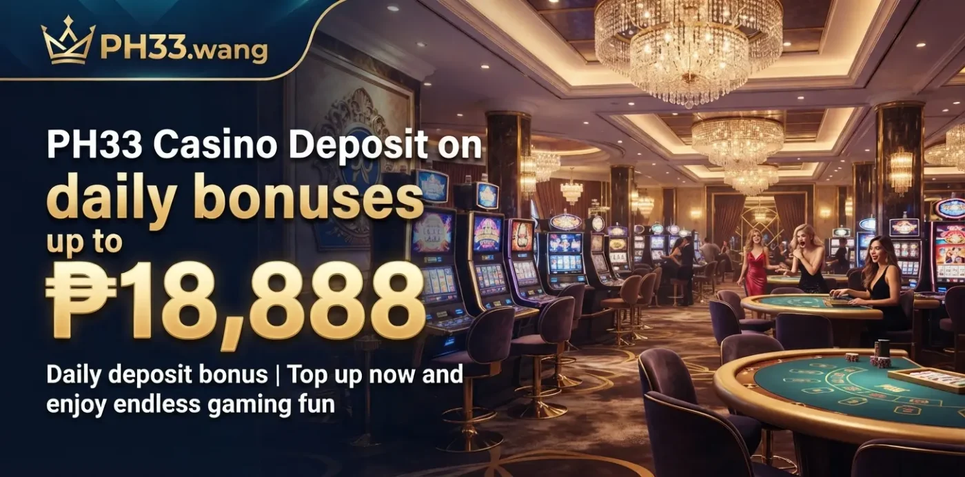 PH33 Casino Deposit on daily bonuses up to ₱18,888