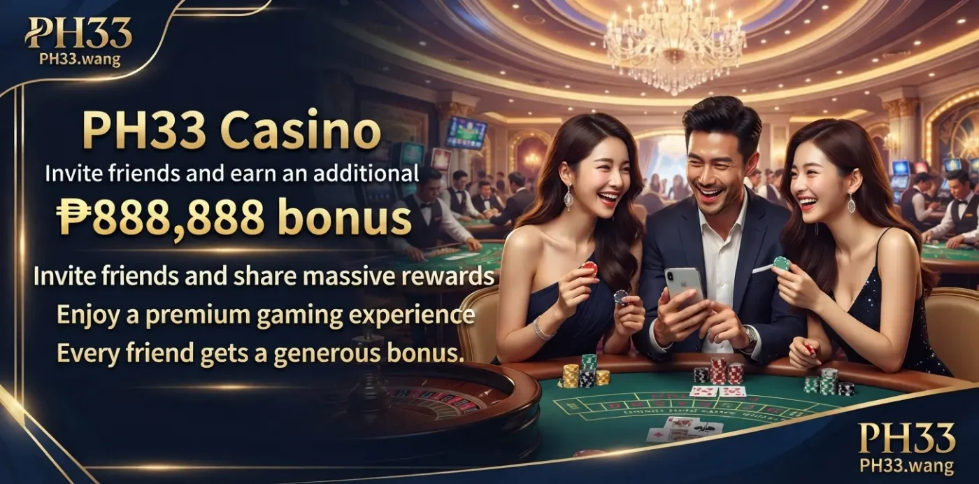PH33 Casino Invite friends and earn an additional ₱888,888 bonus